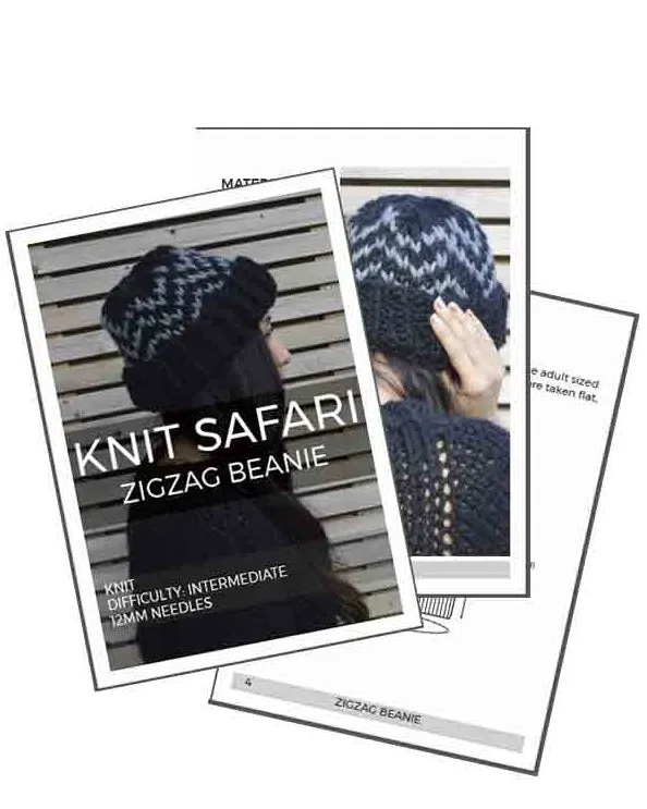 ZigZag Beanie - Downloadable Chunky Knitting Pattern